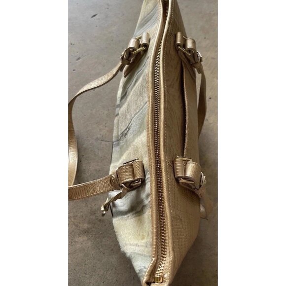 BRAHMIN Medium Classy Asher Leather Shoulder Tote/Bag-Gold Tones W Match Wallet - Picture 12 of 16
